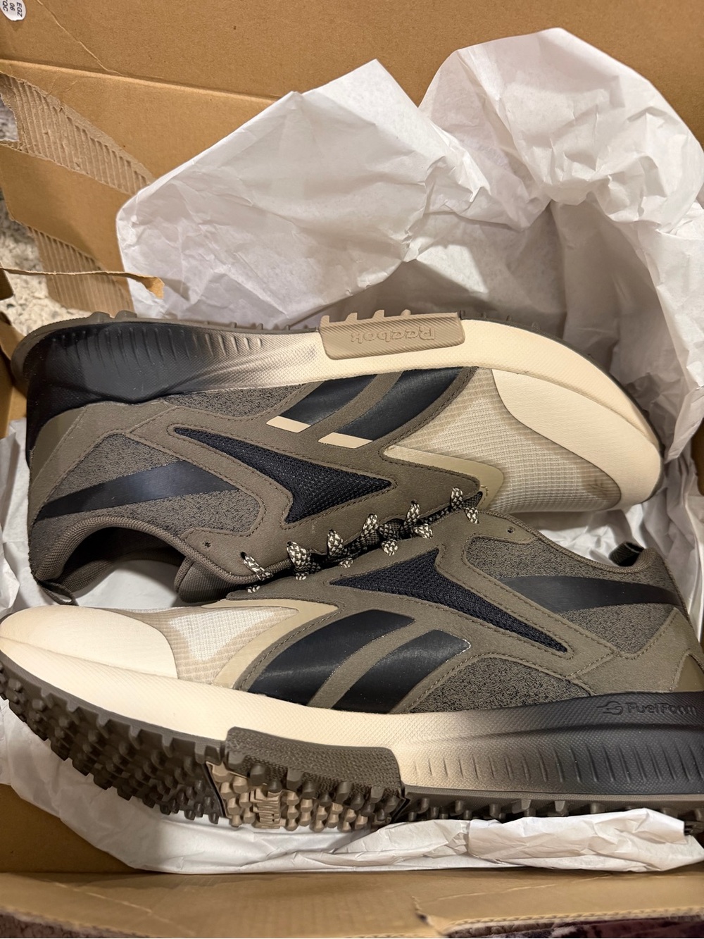 Reebok Men's Taupe and Black Trail Sneakers